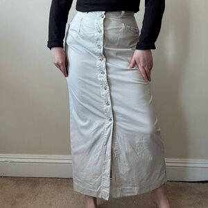 Vintage Banana Republic Cream Button-Down Maxi Skirt